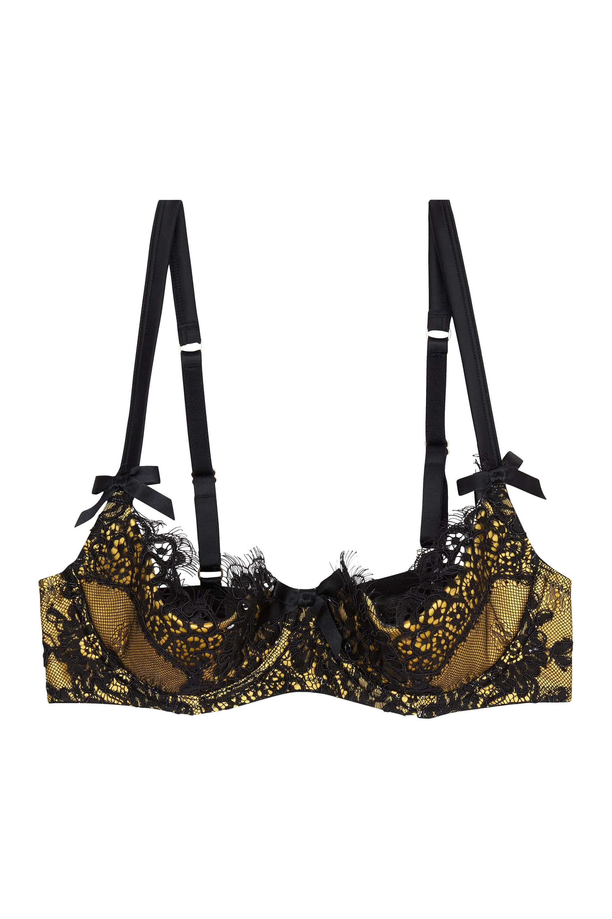 Jaquelina Mustard Contrast Quarter Cup Bra