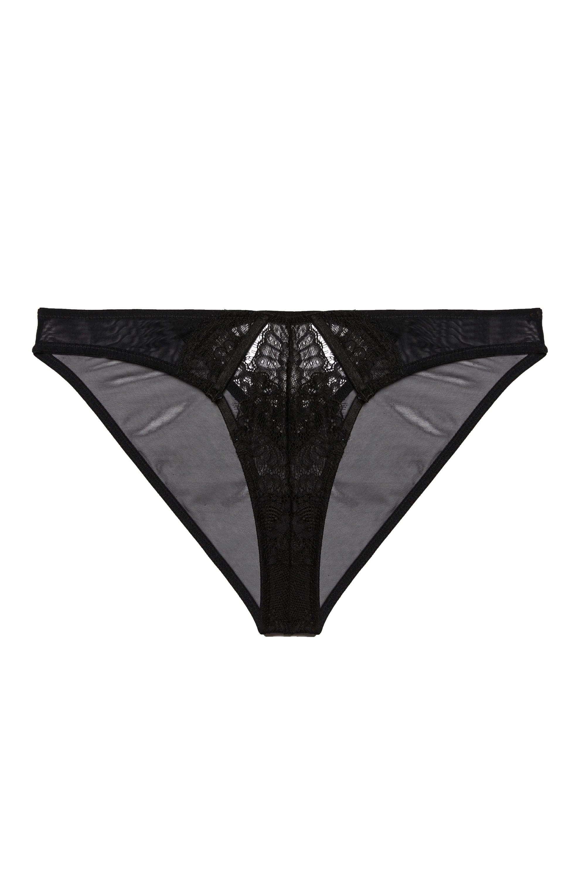 Kennedy Black Strappy Mesh and Lace Brief