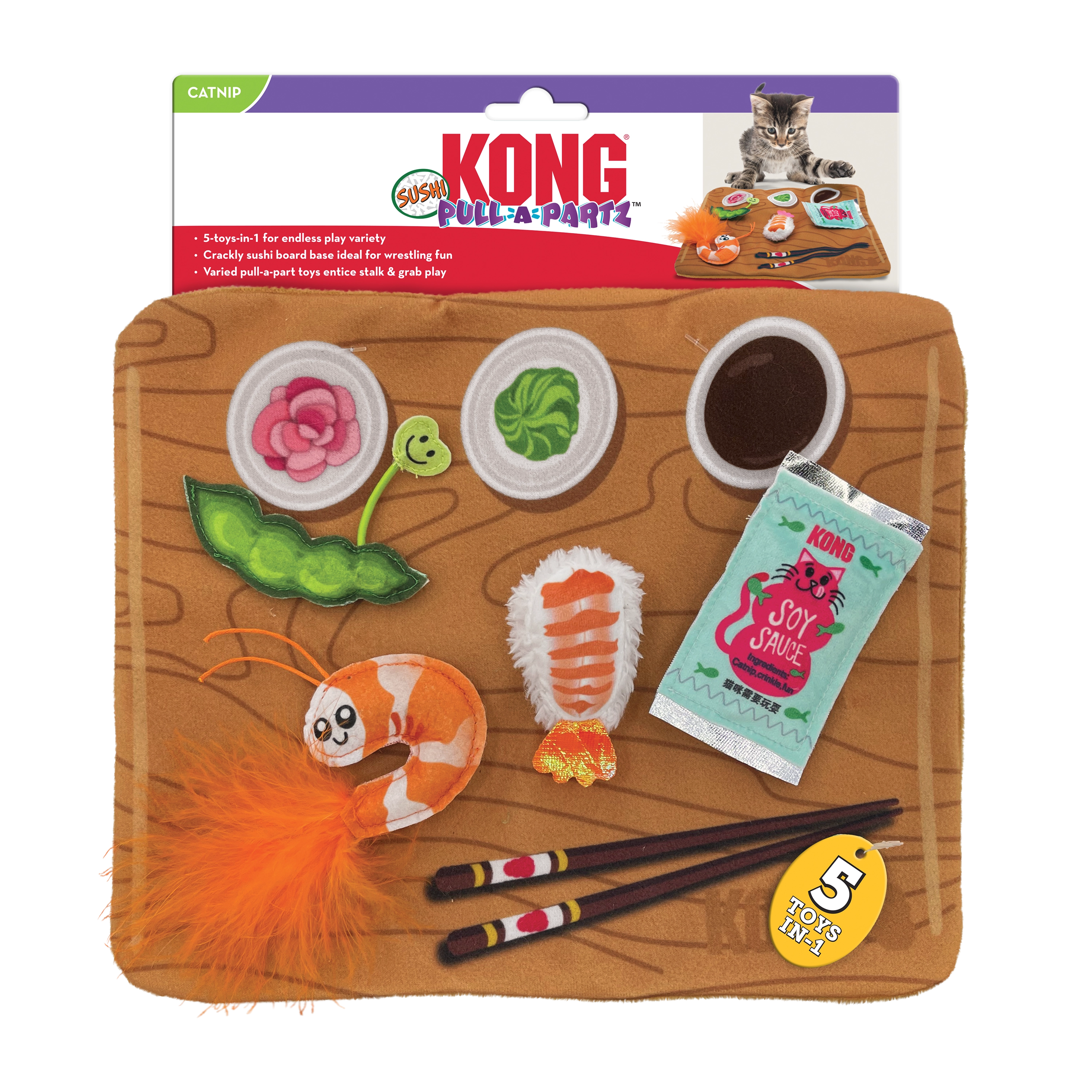 KONG Pull-A-Partz Sushi Cat Toy
