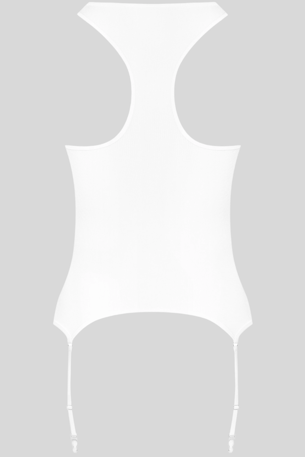 La Femme Amazone Suspender Tank Top White