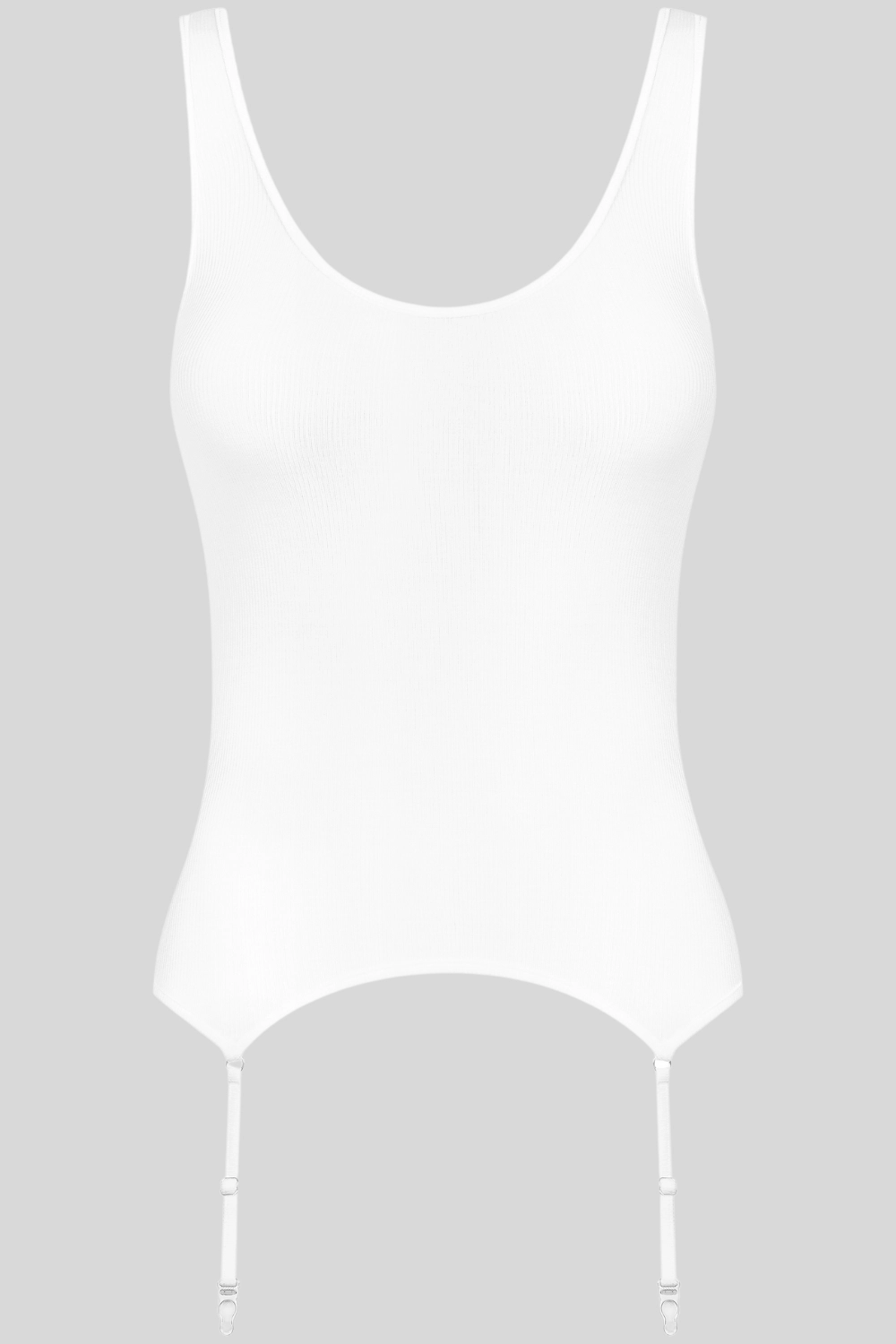 La Femme Amazone Suspender Tank Top White