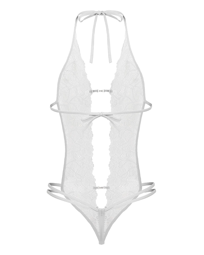 Lace Bodysuit Deep V Teddy