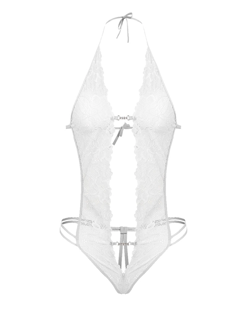 Lace Bodysuit Deep V Teddy