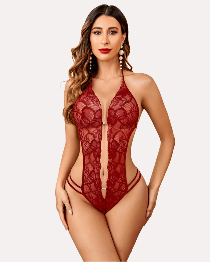 Lace Bodysuit Deep V Teddy