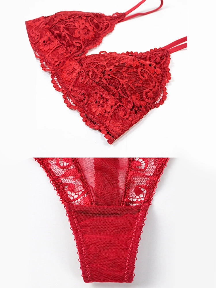 Lace Lingerie Set with Garter Belt and Stockings