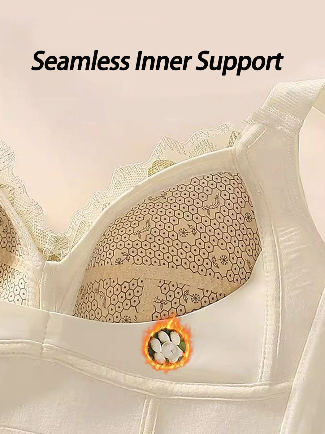 Lace Trim Lift & Side Support Minimizer Bra