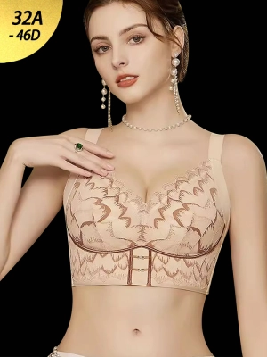 Lace Trim Lift & Side Support Minimizer Bra