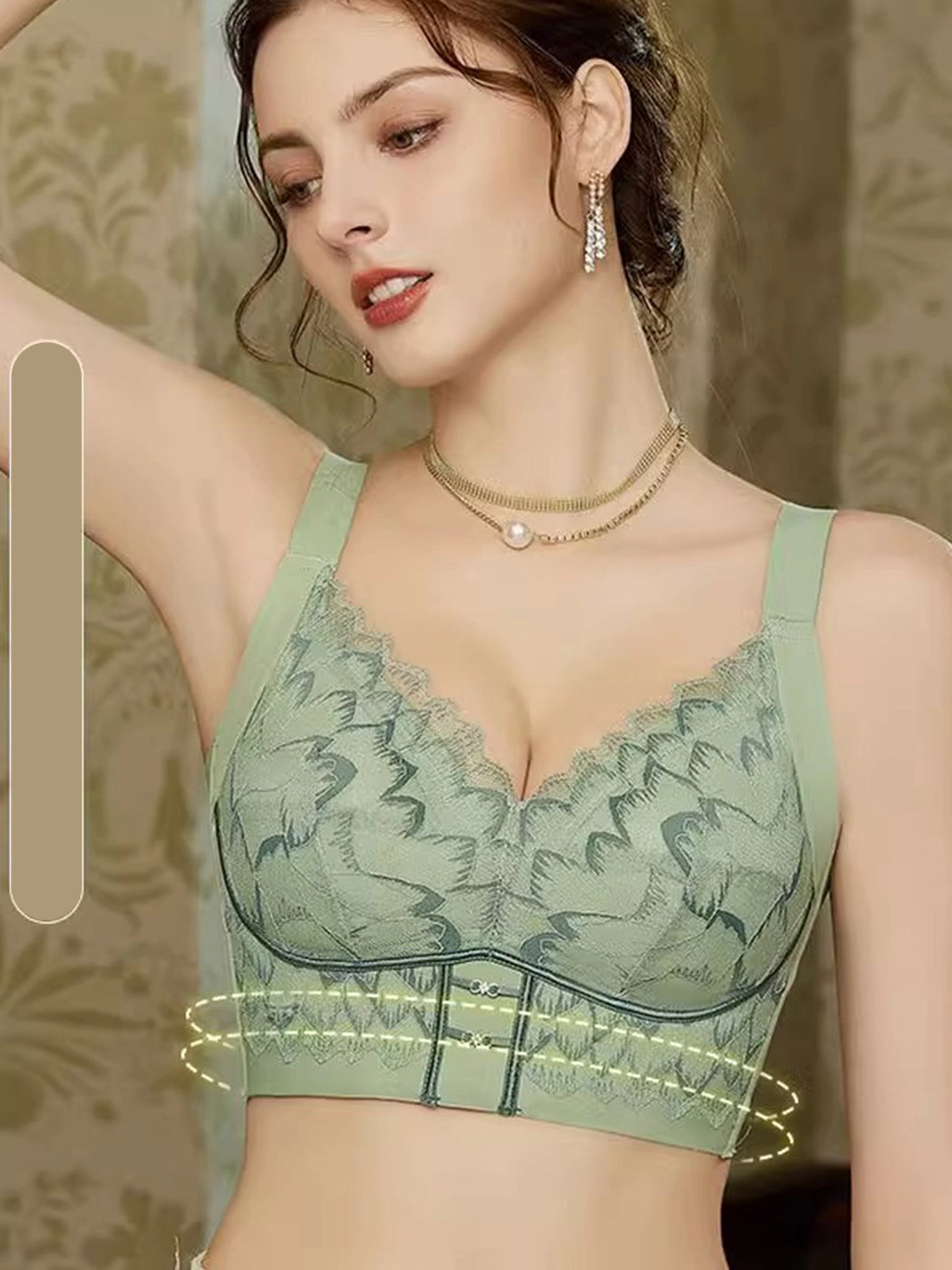 Lace Trim Lift & Side Support Minimizer Bra