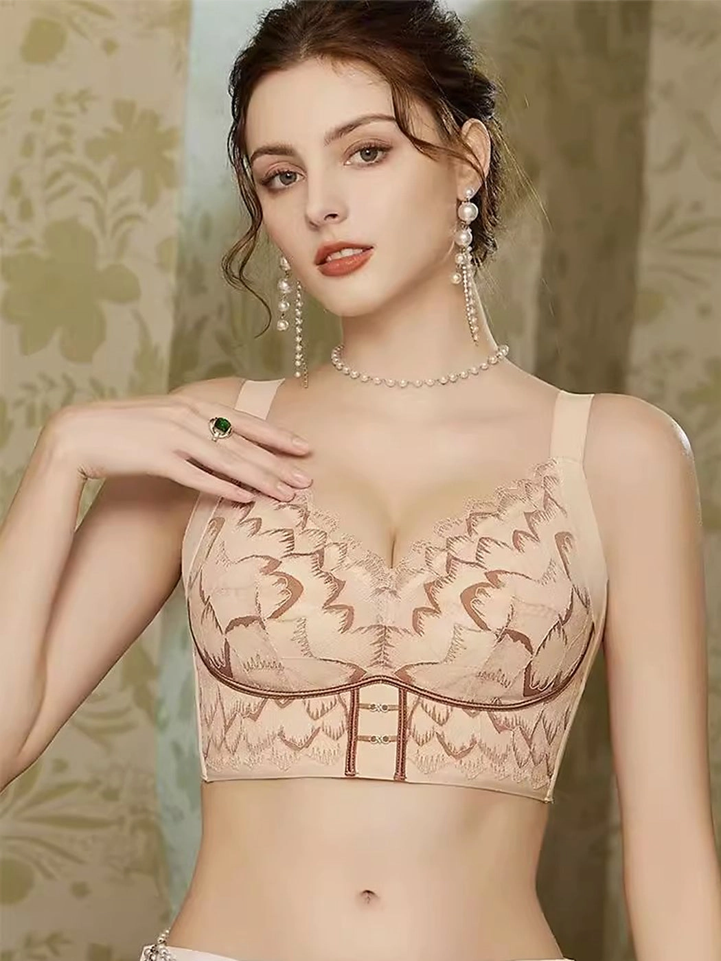 Lace Trim Lift & Side Support Minimizer Bra