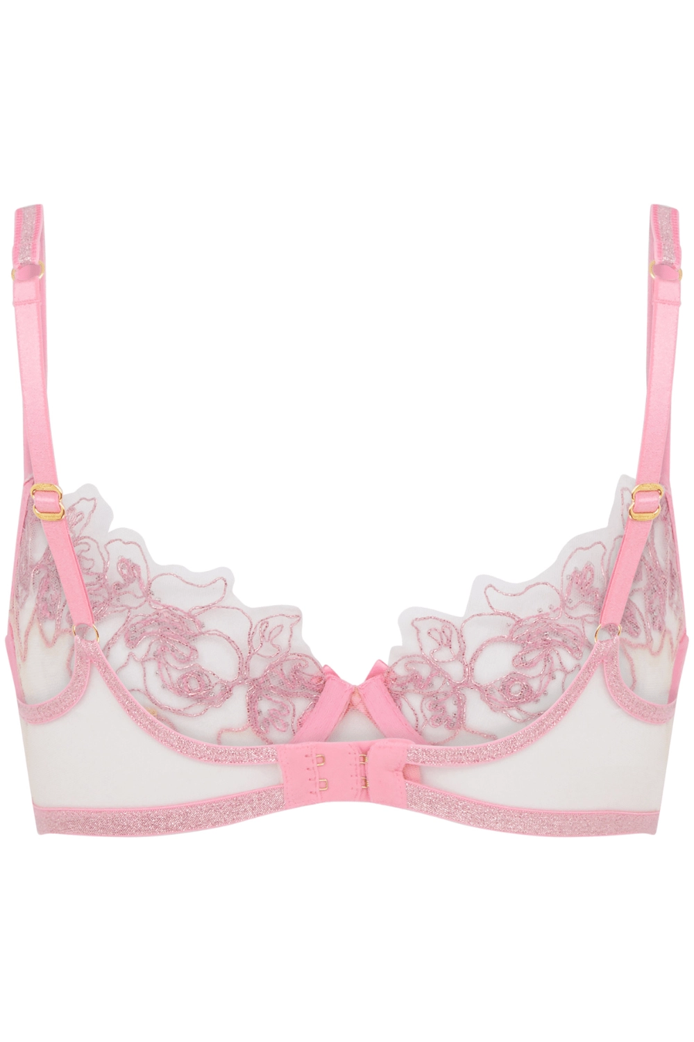 Lindie Demi Cup Plunge Bra Dusky Pink, Size UK 32C