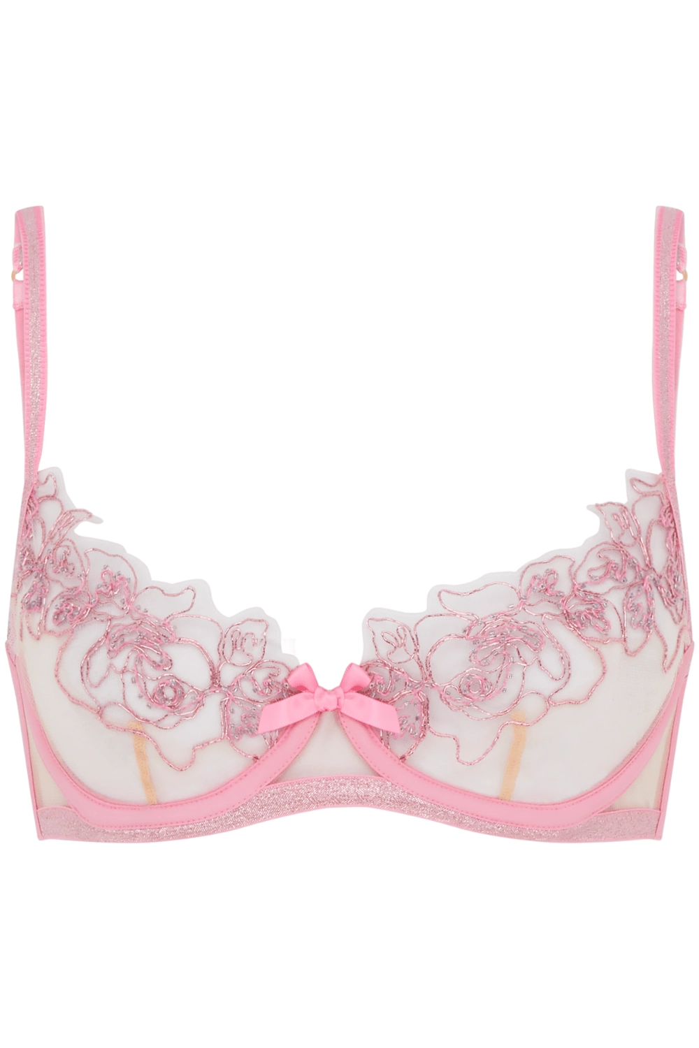 Lindie Demi Cup Plunge Bra Dusky Pink, Size UK 32C