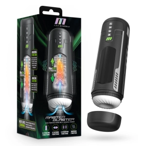 M For Men By Blush® | Master Blaster – Vibrating, Stroking & Sucking Automatic Male Masturbator With Warming Technology – Black