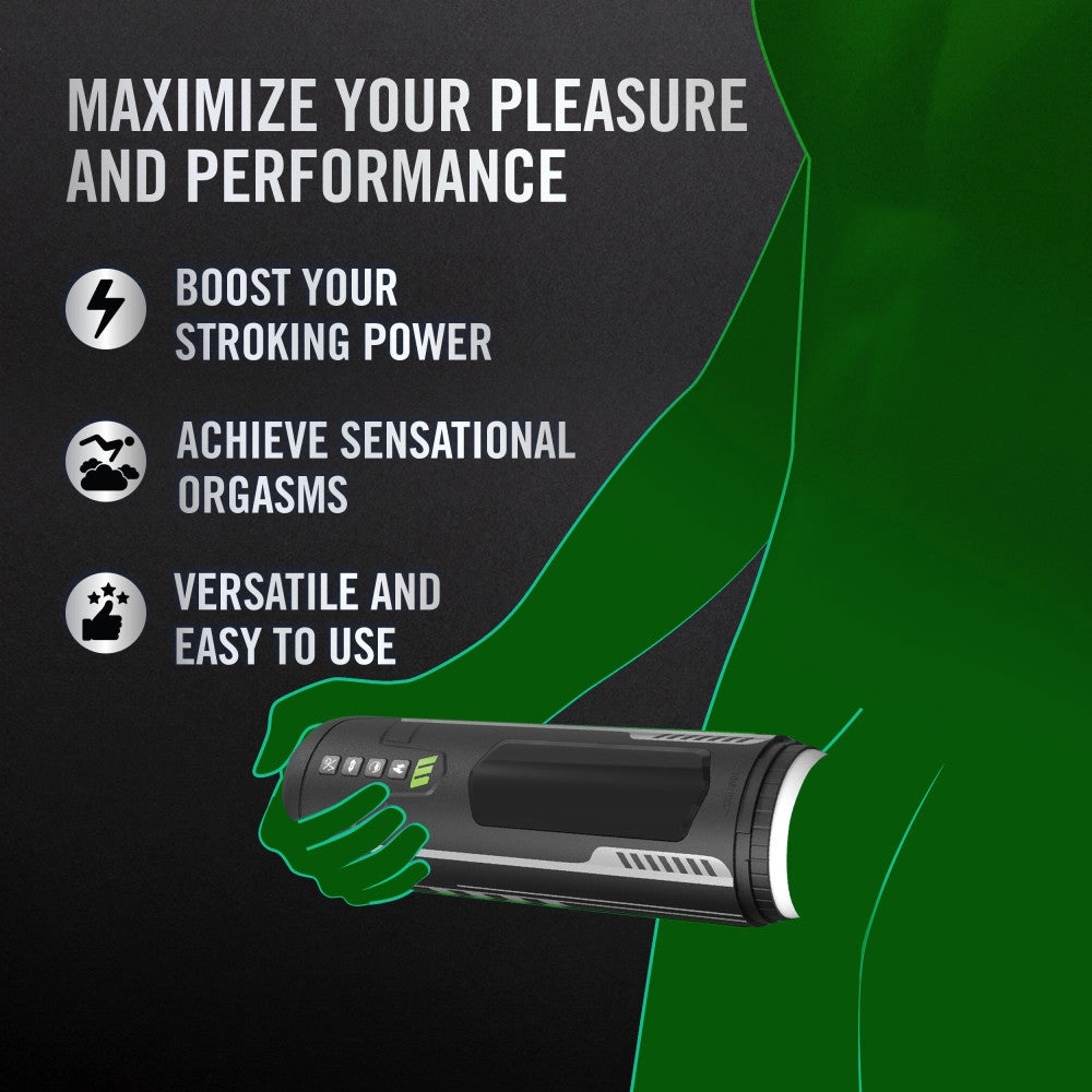 M For Men By Blush® | Master Blaster – Vibrating, Stroking & Sucking Automatic Male Masturbator With Warming Technology – Black