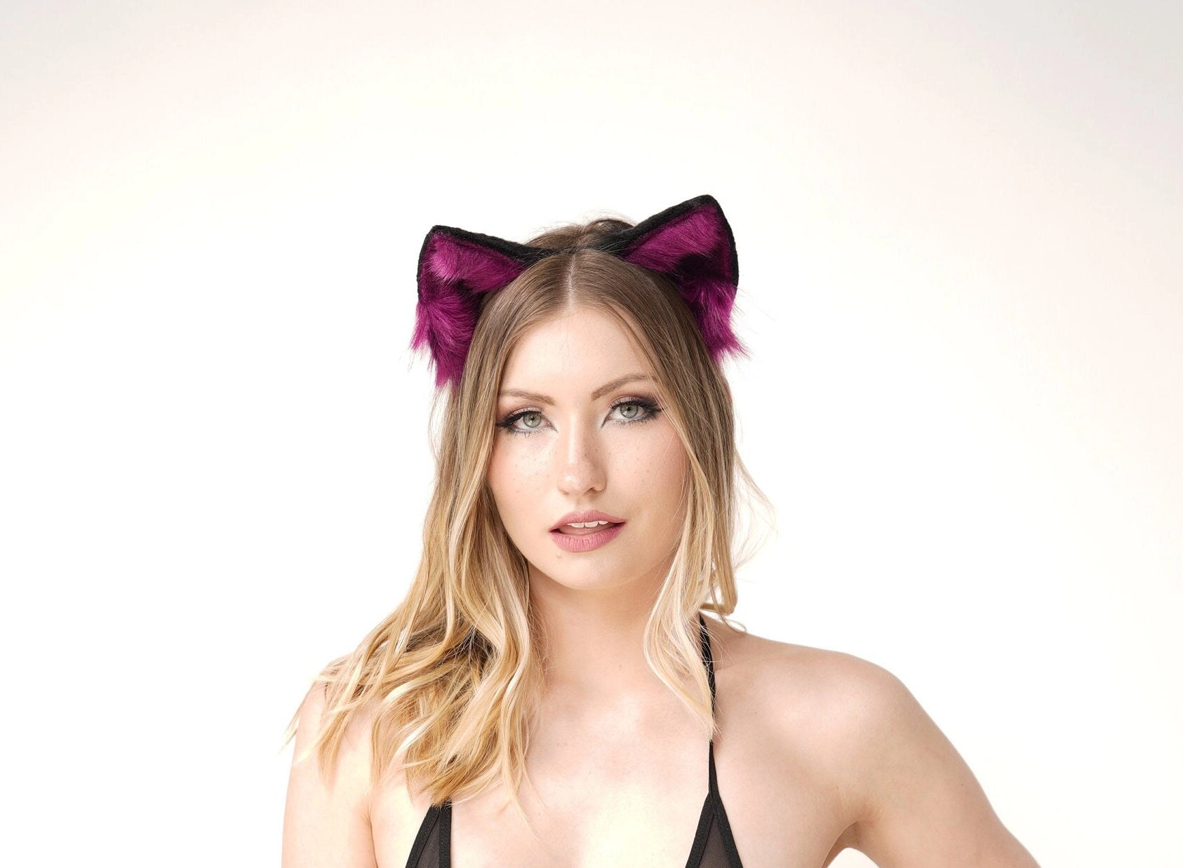 Magenta Faux Fox Ears