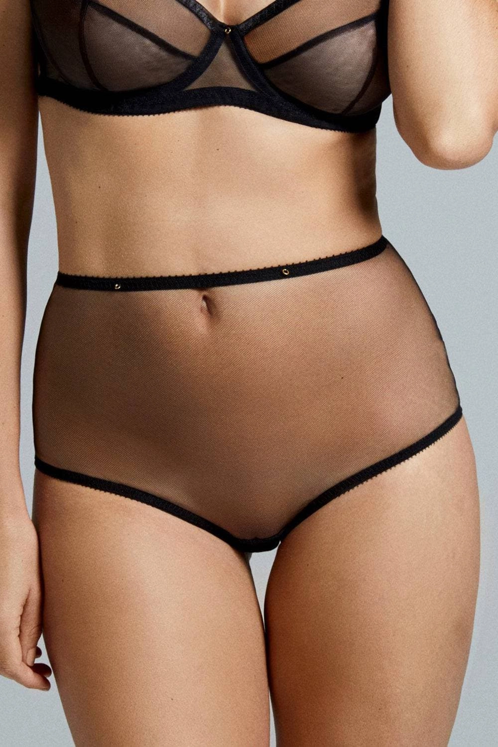 Marinette High Waist Brief in Black