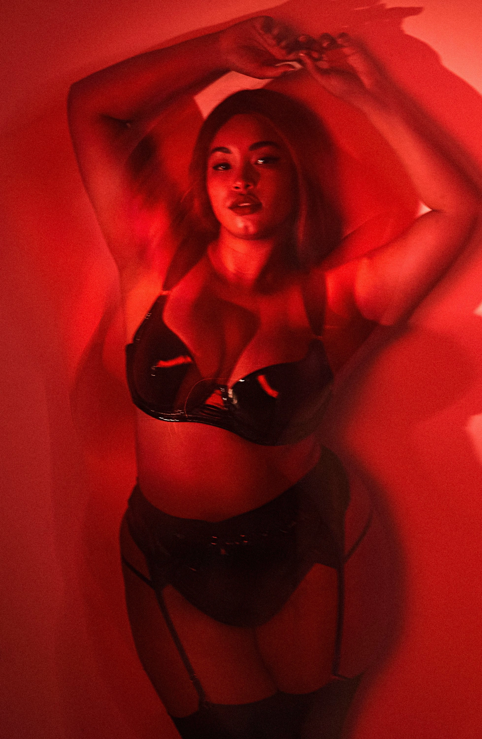 Maxine Black PVC High Waist Curve Brief