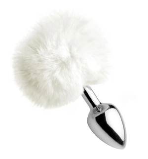 Metal Fluffy Bunny in White