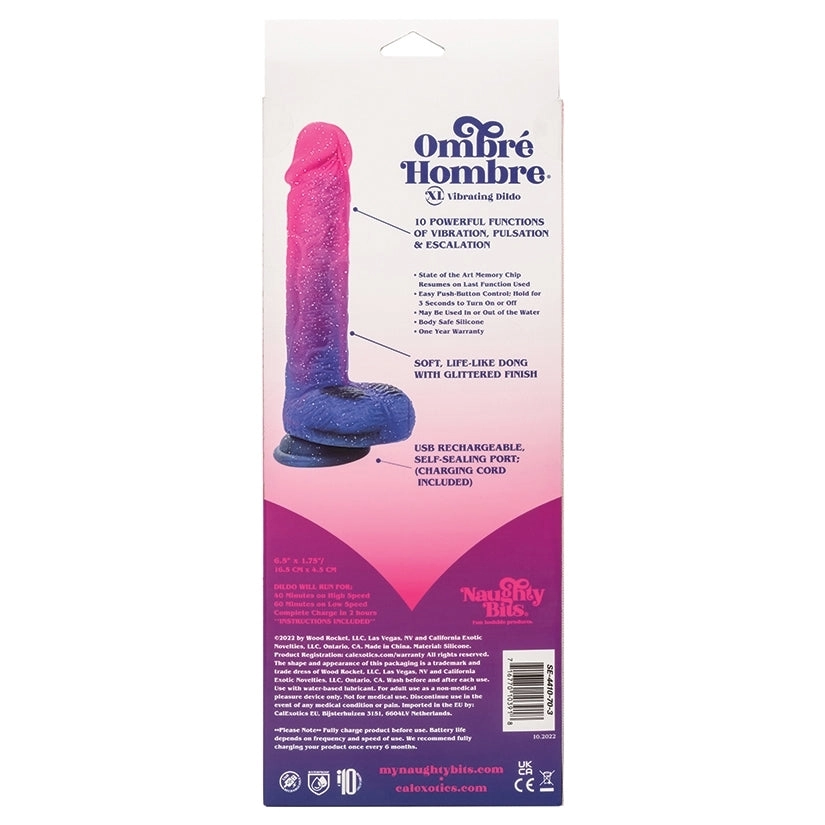 Naughty Bits Ombre Hombre XL Vibrating Dildo
