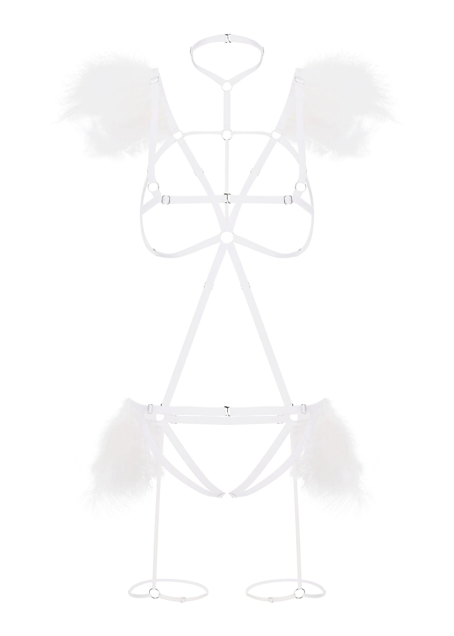 Night Of Revelations Bra & Thong Set (White)