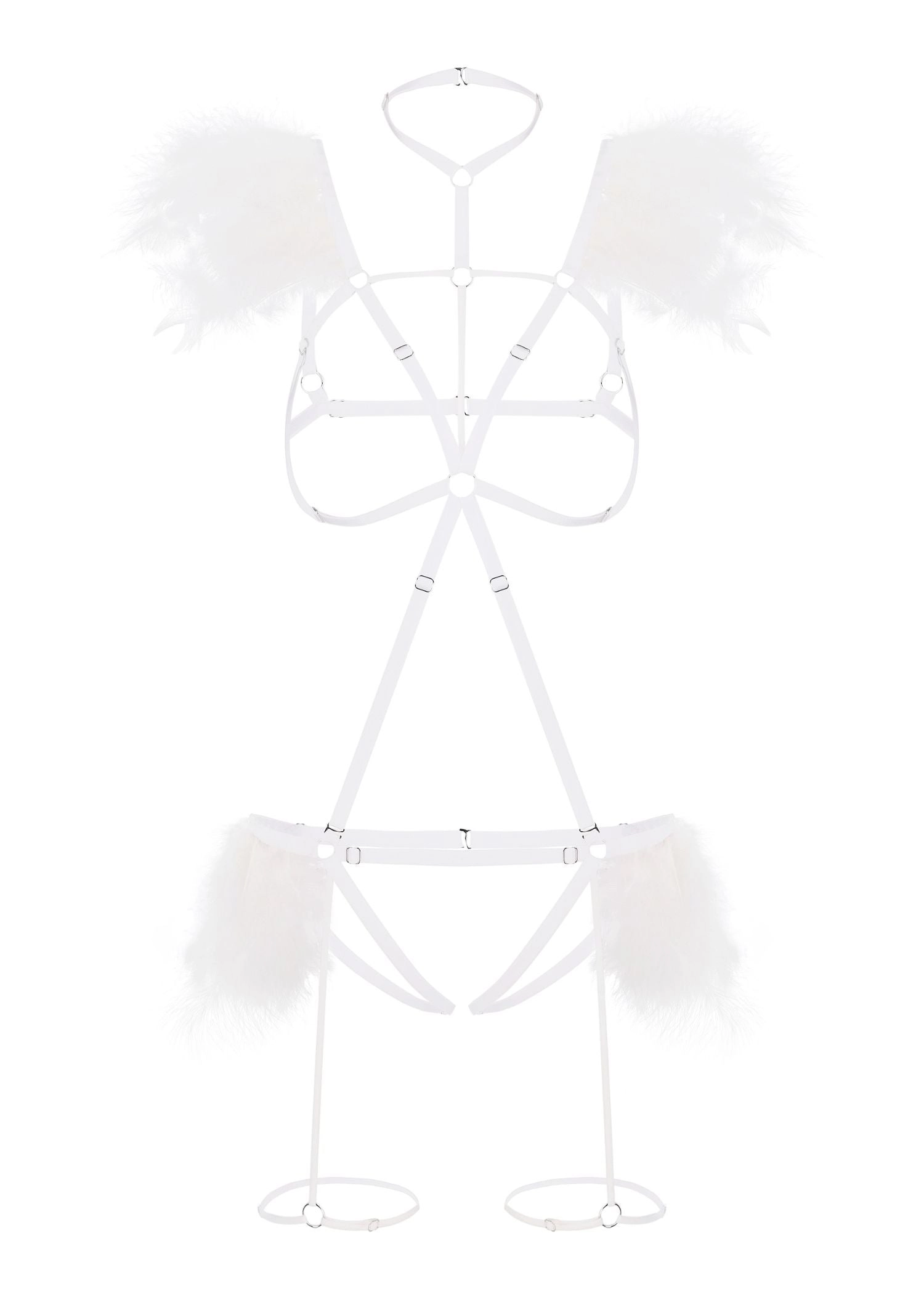 Night Of Revelations Bra & Thong Set (White)