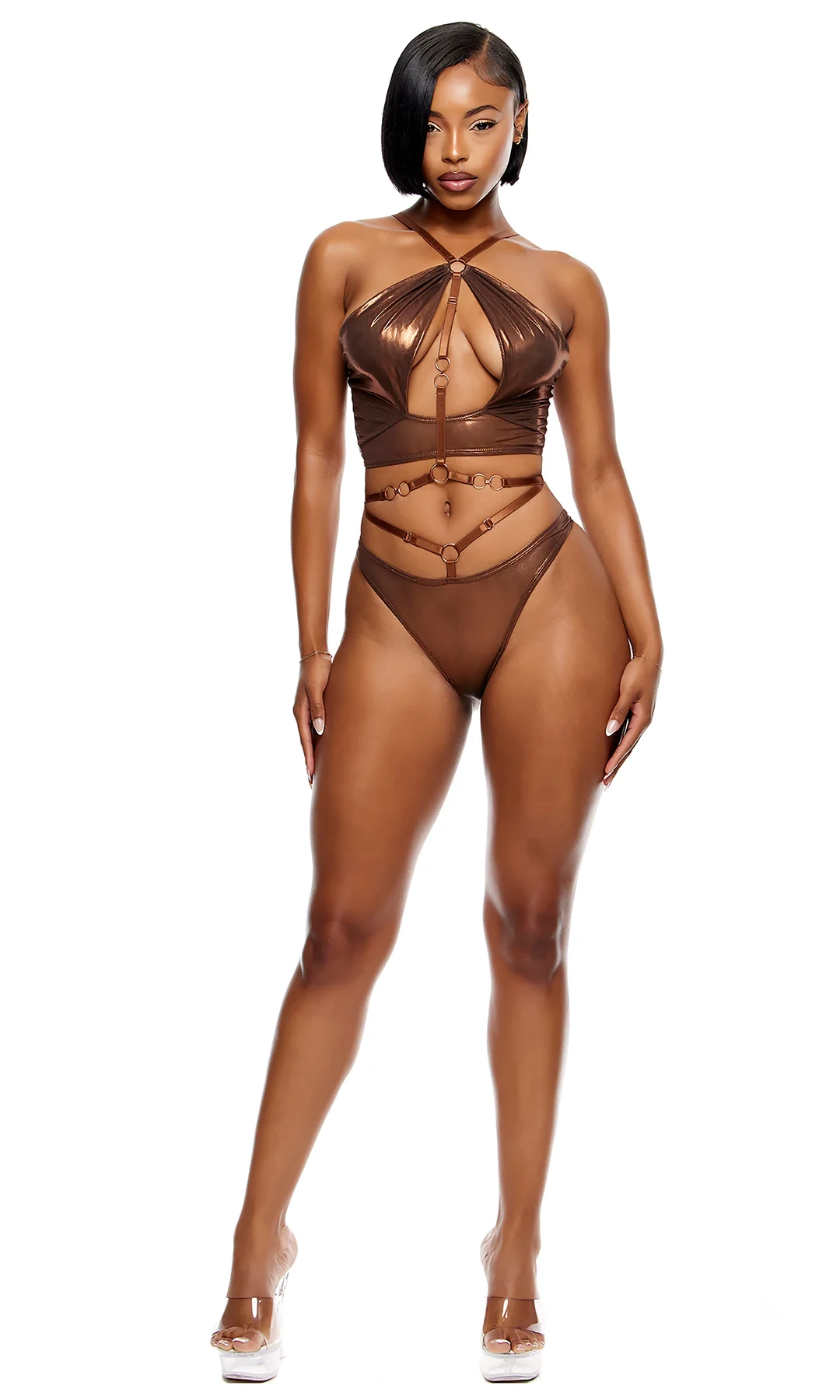 Nova Copper Shine Lingerie Set