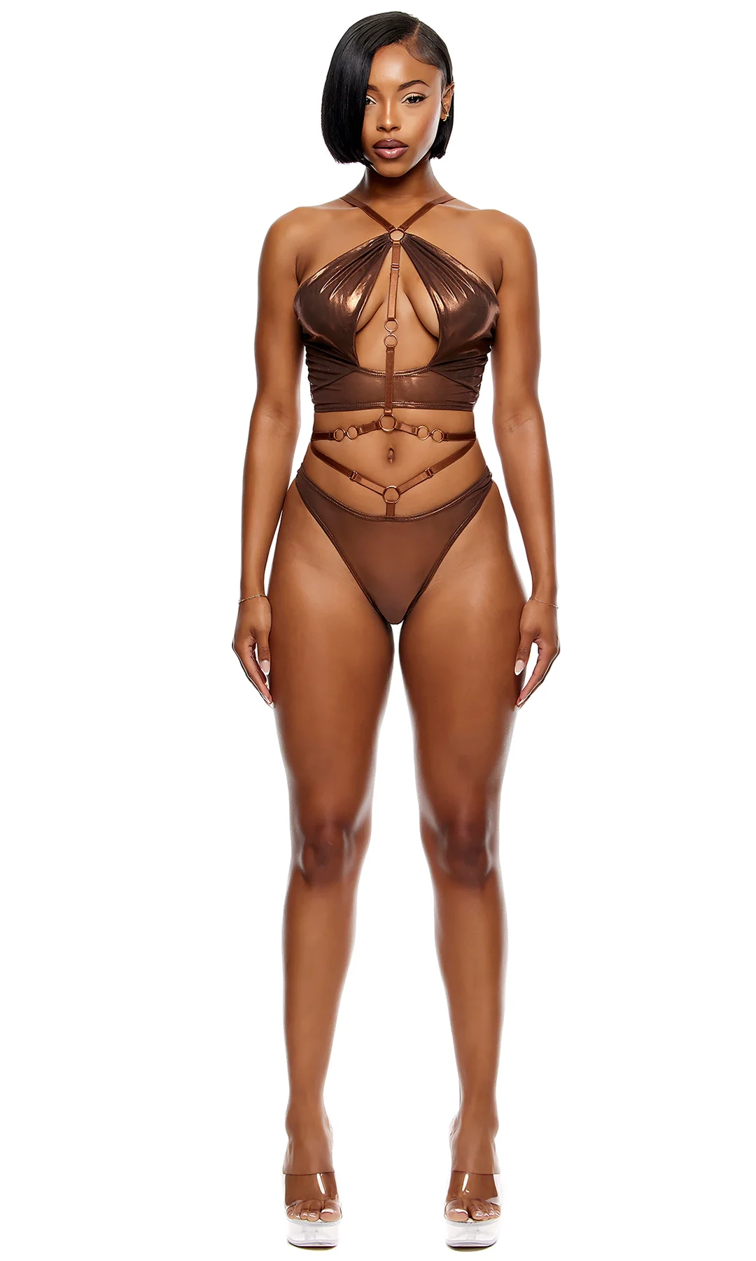 Nova Copper Shine Lingerie Set