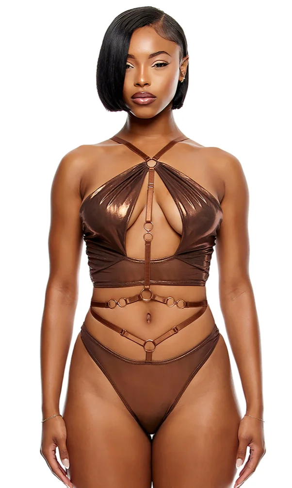 Nova Copper Shine Lingerie Set