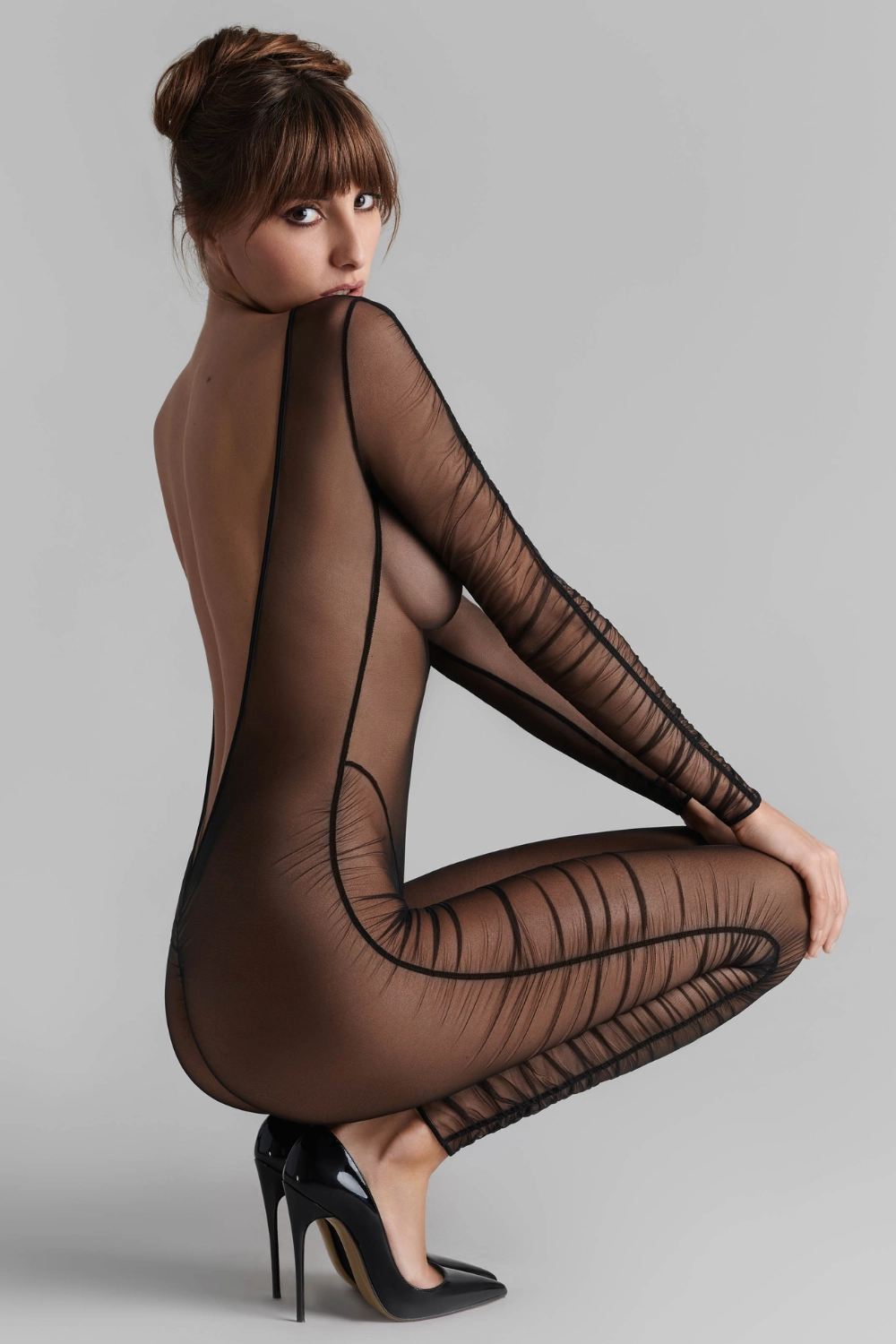 Nuit Fauve Long Sleeve Naked Back Catsuit