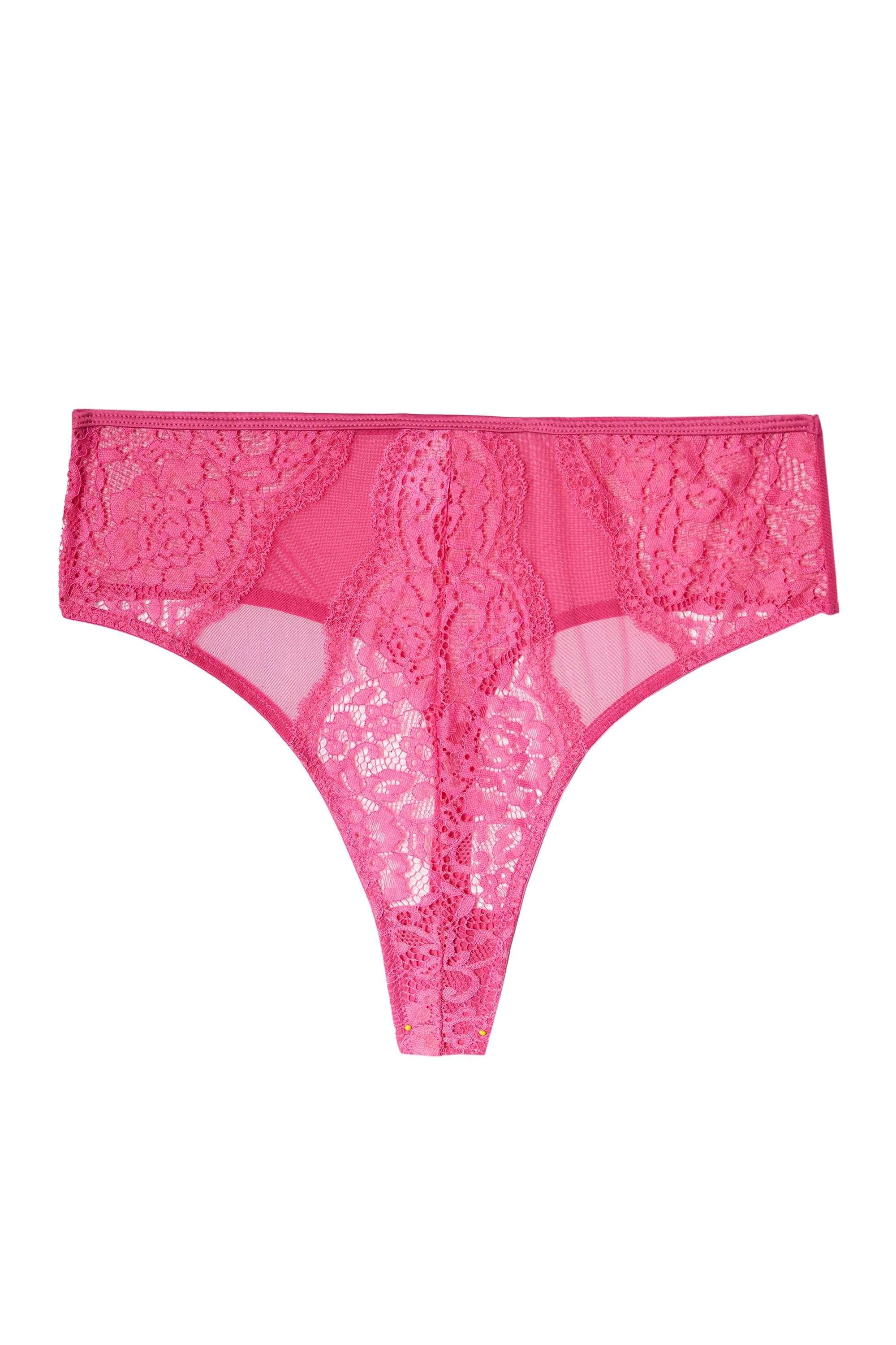 Ophelia Pink Cut Out Lace High Waist Brief