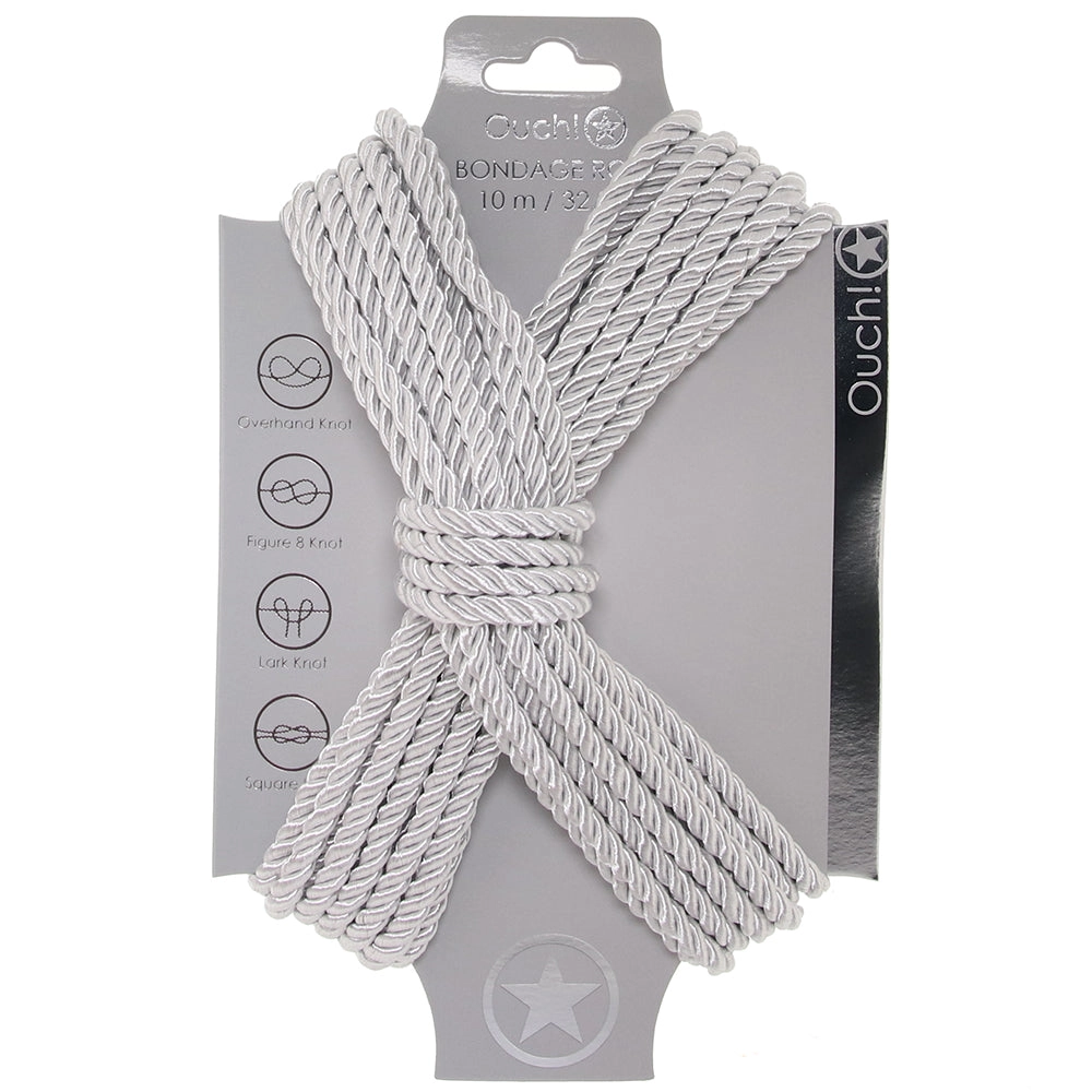 Ouch! 32.8'/10m Bondage Rope in Silver