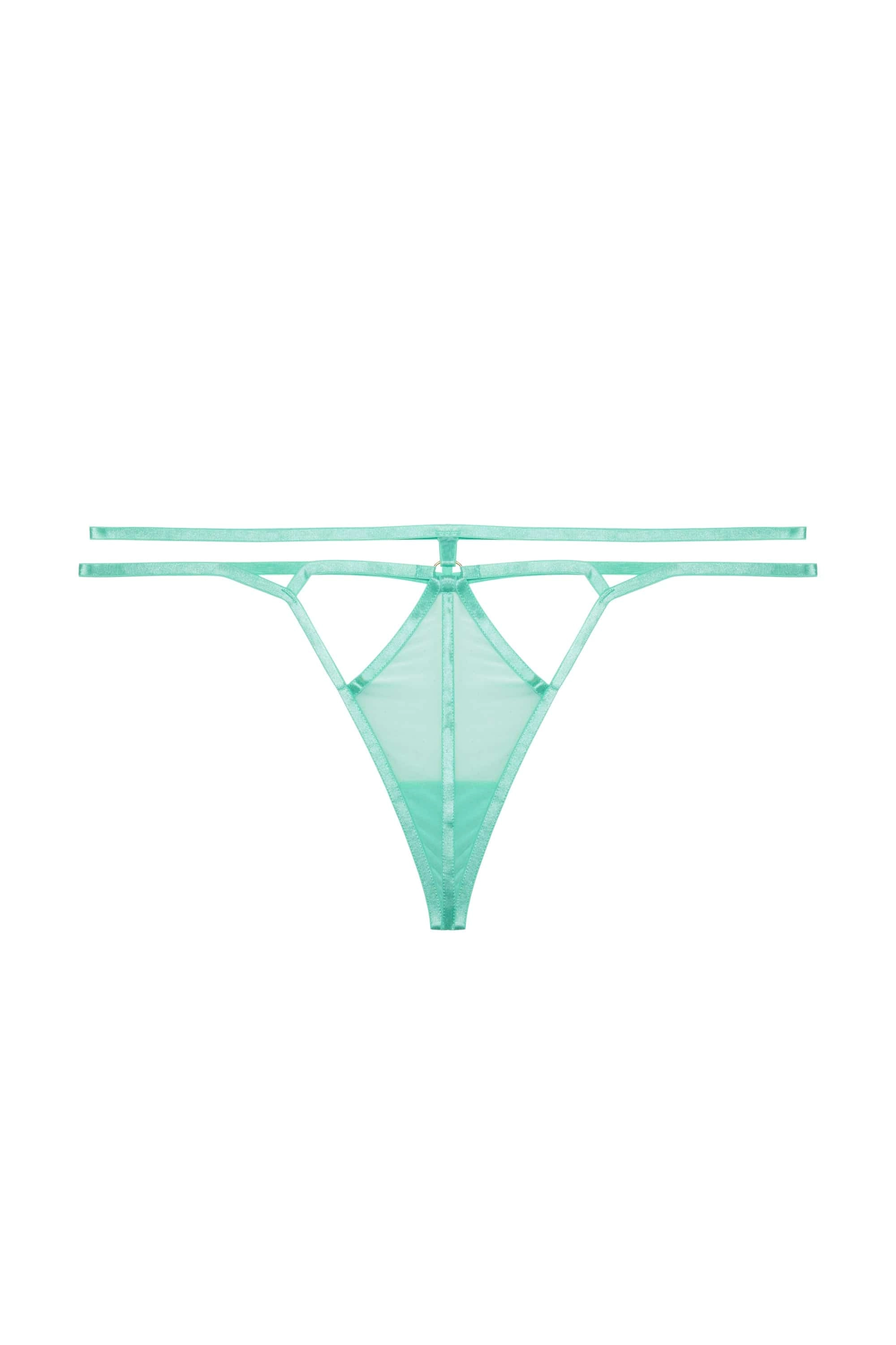 Penny Neon Green Strappy Mesh Thong