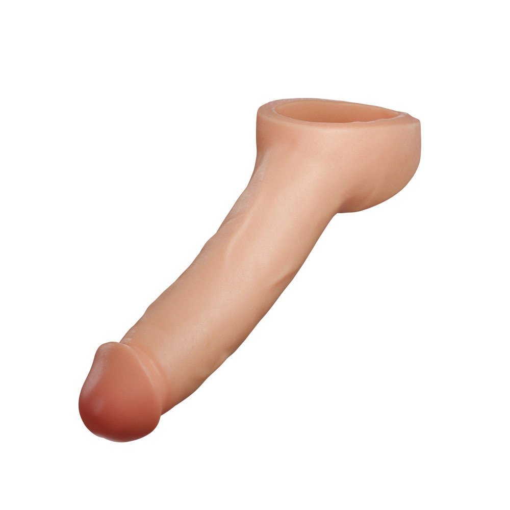Performance Plus By Blush® | Thrive 8.75 Inch Realistic Penis Extender Sleeve - Dual Density - Liquid Silicone – Beige