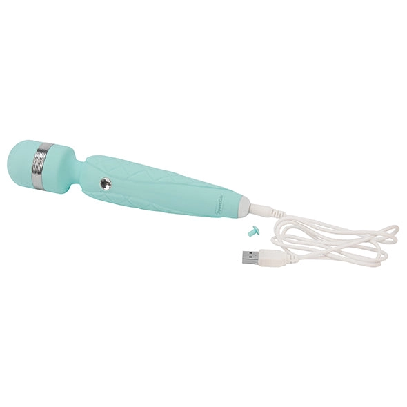 Pillow Talk Cheeky Rechargeable Massage Wand Teal Swarovski