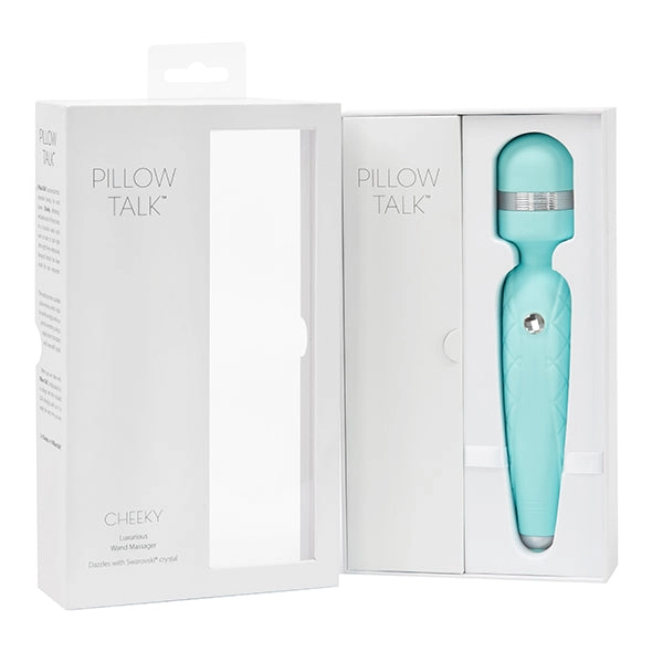 Pillow Talk Cheeky Rechargeable Massage Wand Teal Swarovski