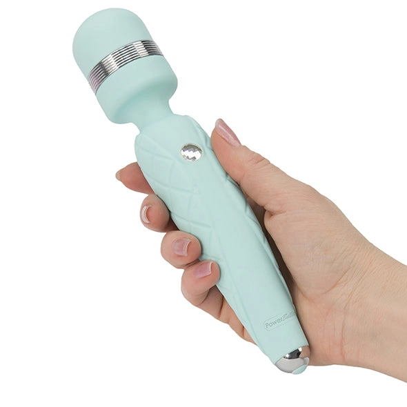 Pillow Talk Cheeky Rechargeable Massage Wand Teal Swarovski