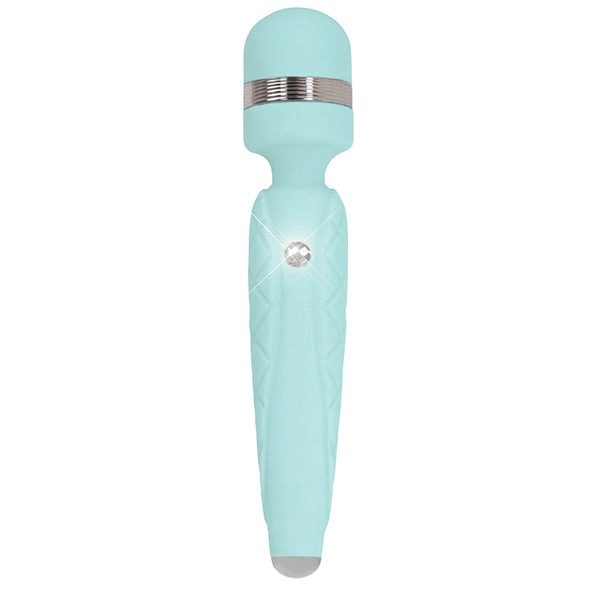 Pillow Talk Cheeky Rechargeable Massage Wand Teal Swarovski