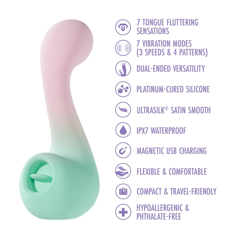 Play With Me | Melody Silicone Dual Vibrator With G-Spot Precision & Tongue-Fluttering Clitoral Stimulation - Pink