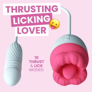 Pretty Pink Lips Self-Motion Flickering Tongue with Thruster