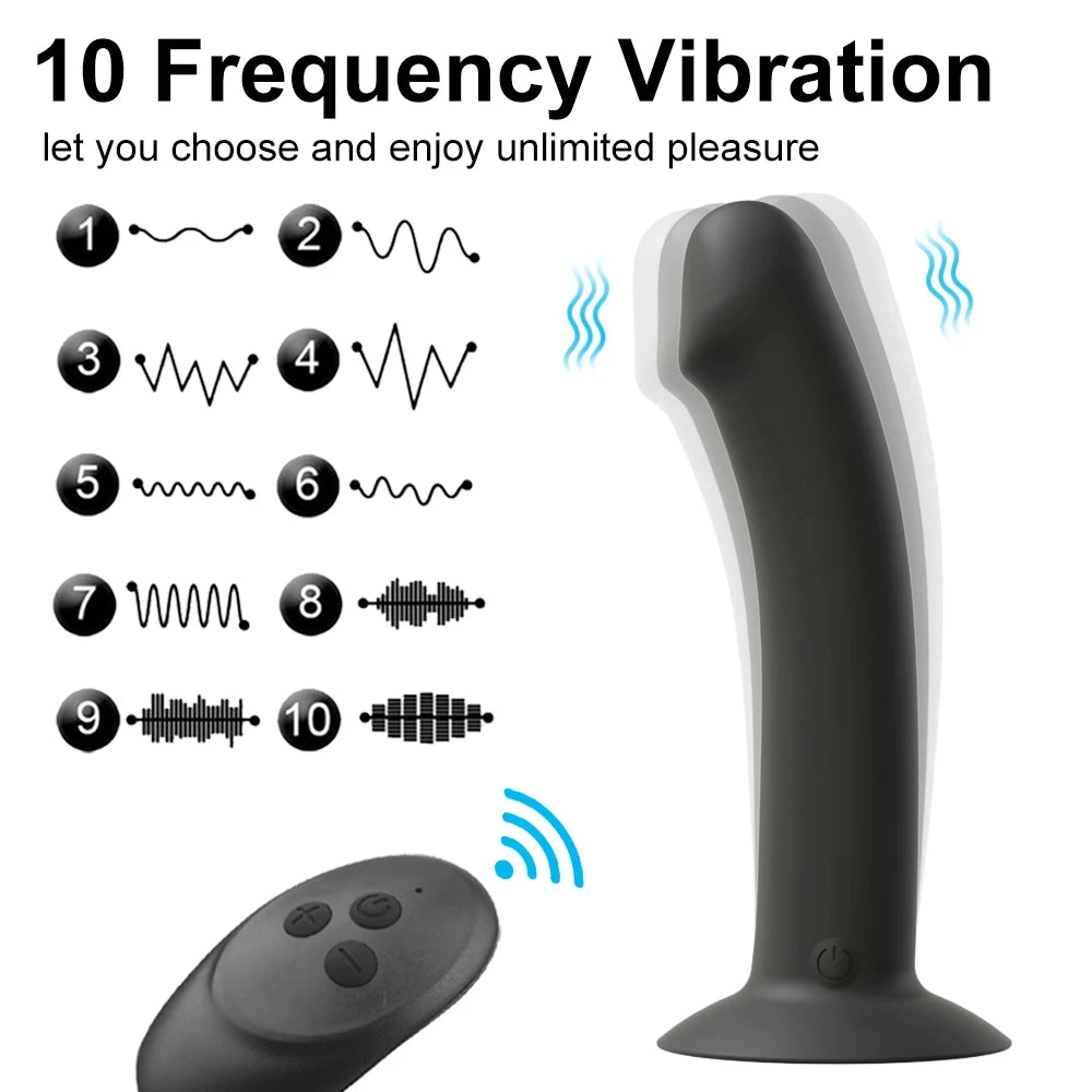 Prostate Massager Anal Vibrator with Suction Cup Dildo