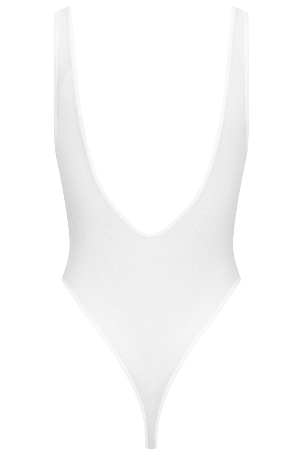 Pure Tentation V Neck Thong Body White