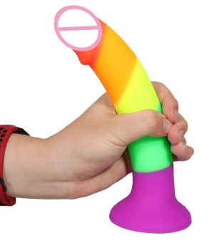Rainbow Dildo with Strong Suction Cup for Women