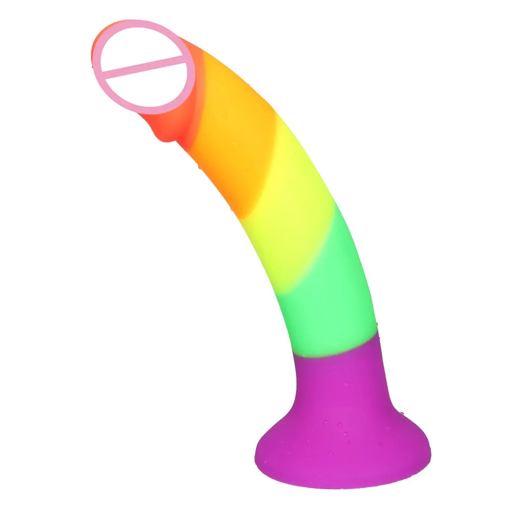 Rainbow Dildo with Strong Suction Cup for Women