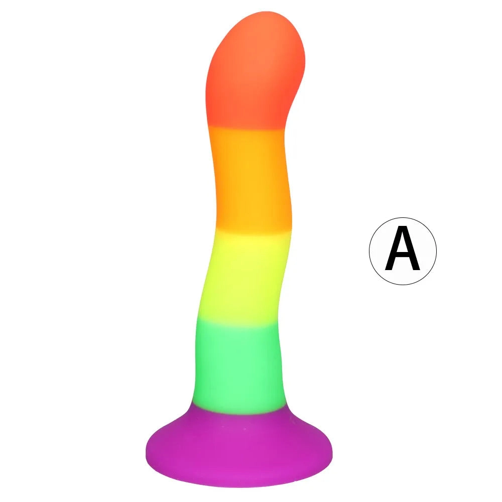 Rainbow Dildo with Strong Suction Cup for Women