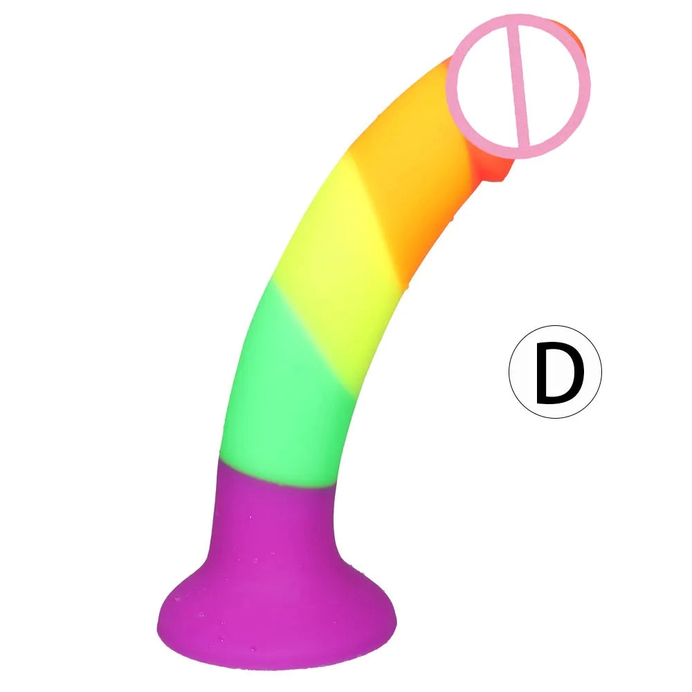 Rainbow Dildo with Strong Suction Cup for Women