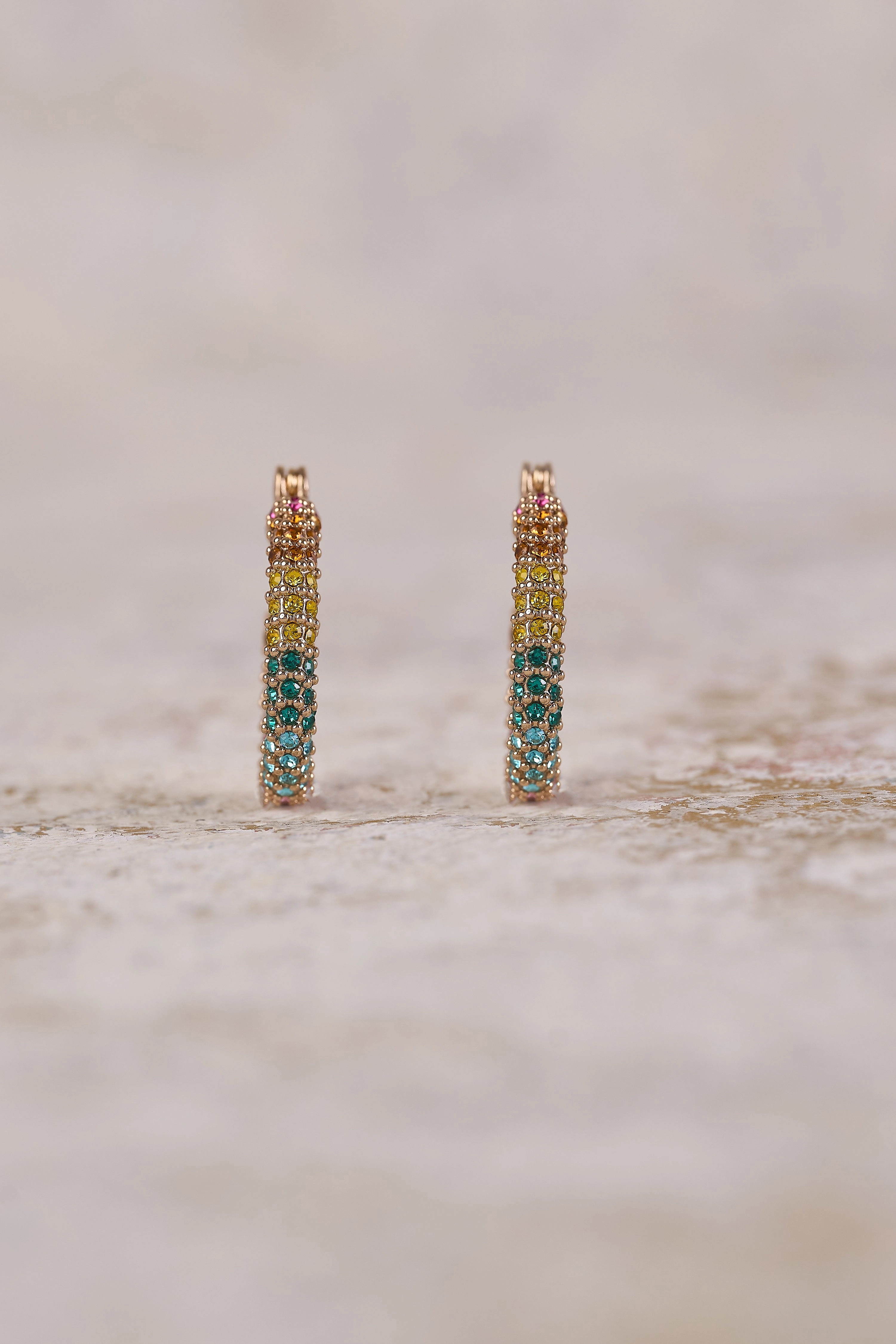 Rainbow Hoop Earrings - Multi