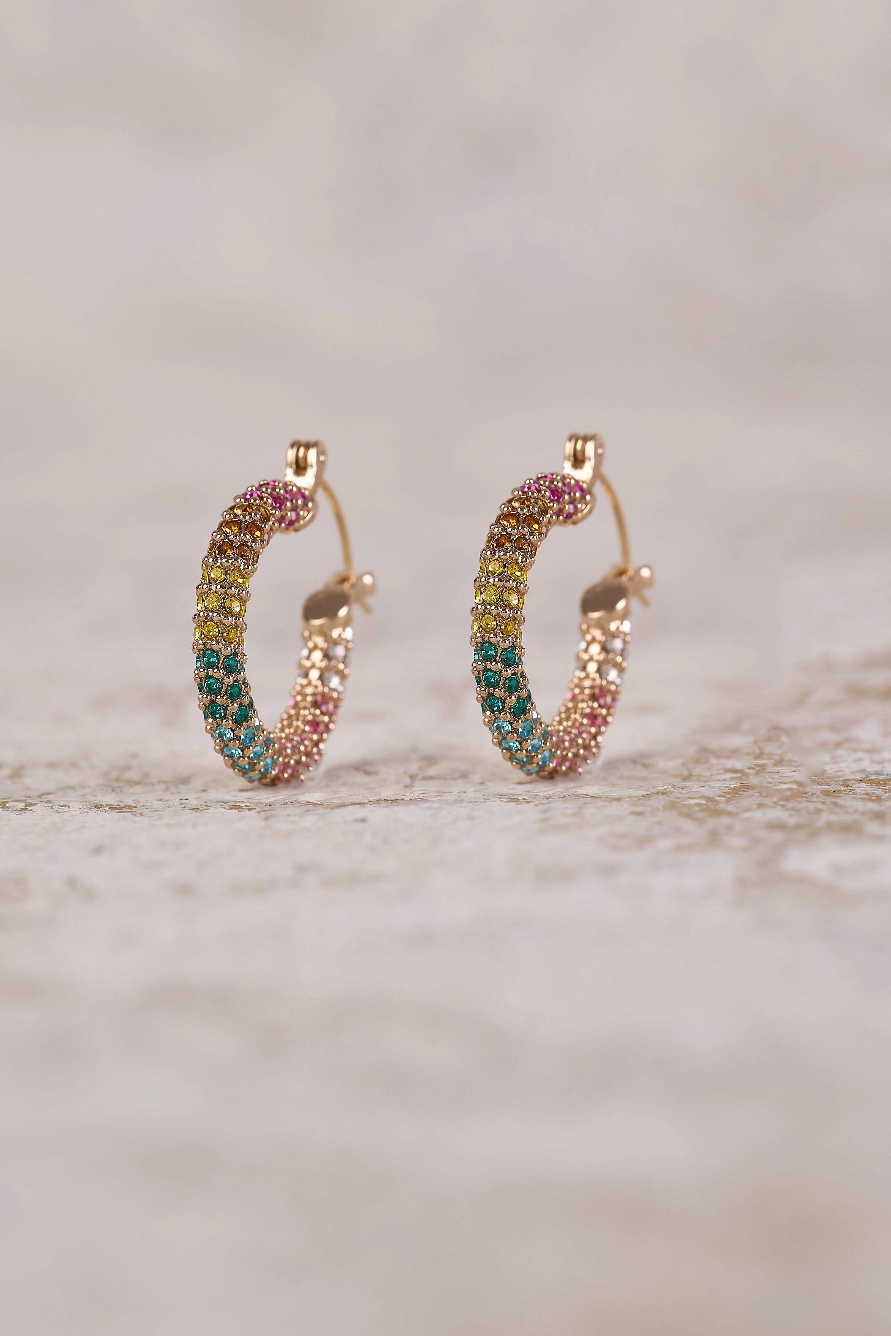 Rainbow Hoop Earrings - Multi
