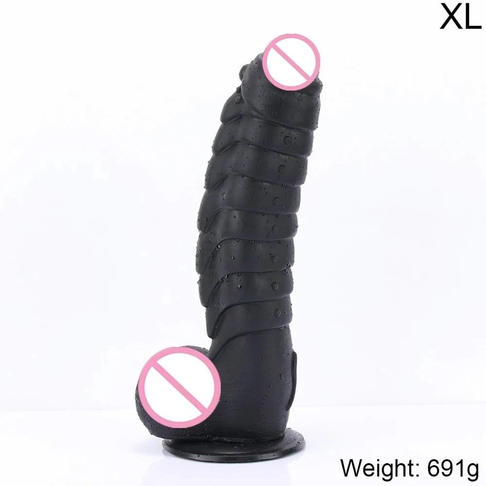 Ribbed Dildo Huge Dildo with Suction Cup