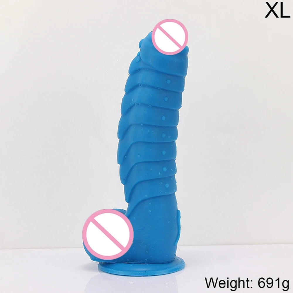 Ribbed Dildo Huge Dildo with Suction Cup
