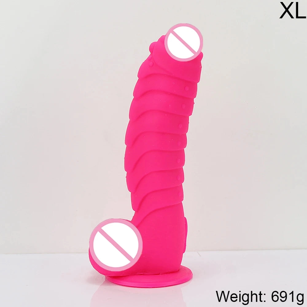 Ribbed Dildo Huge Dildo with Suction Cup