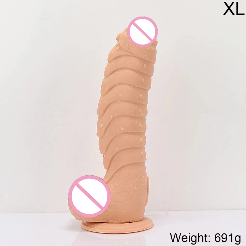 Ribbed Dildo Huge Dildo with Suction Cup